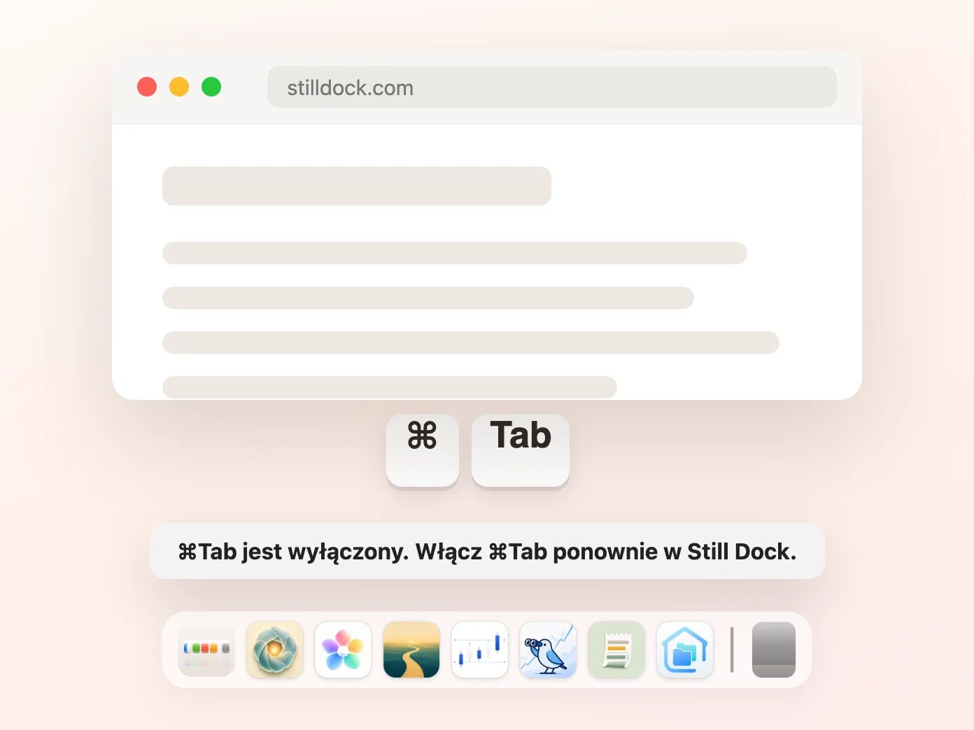 Still Dock wyłączający Command-Tab