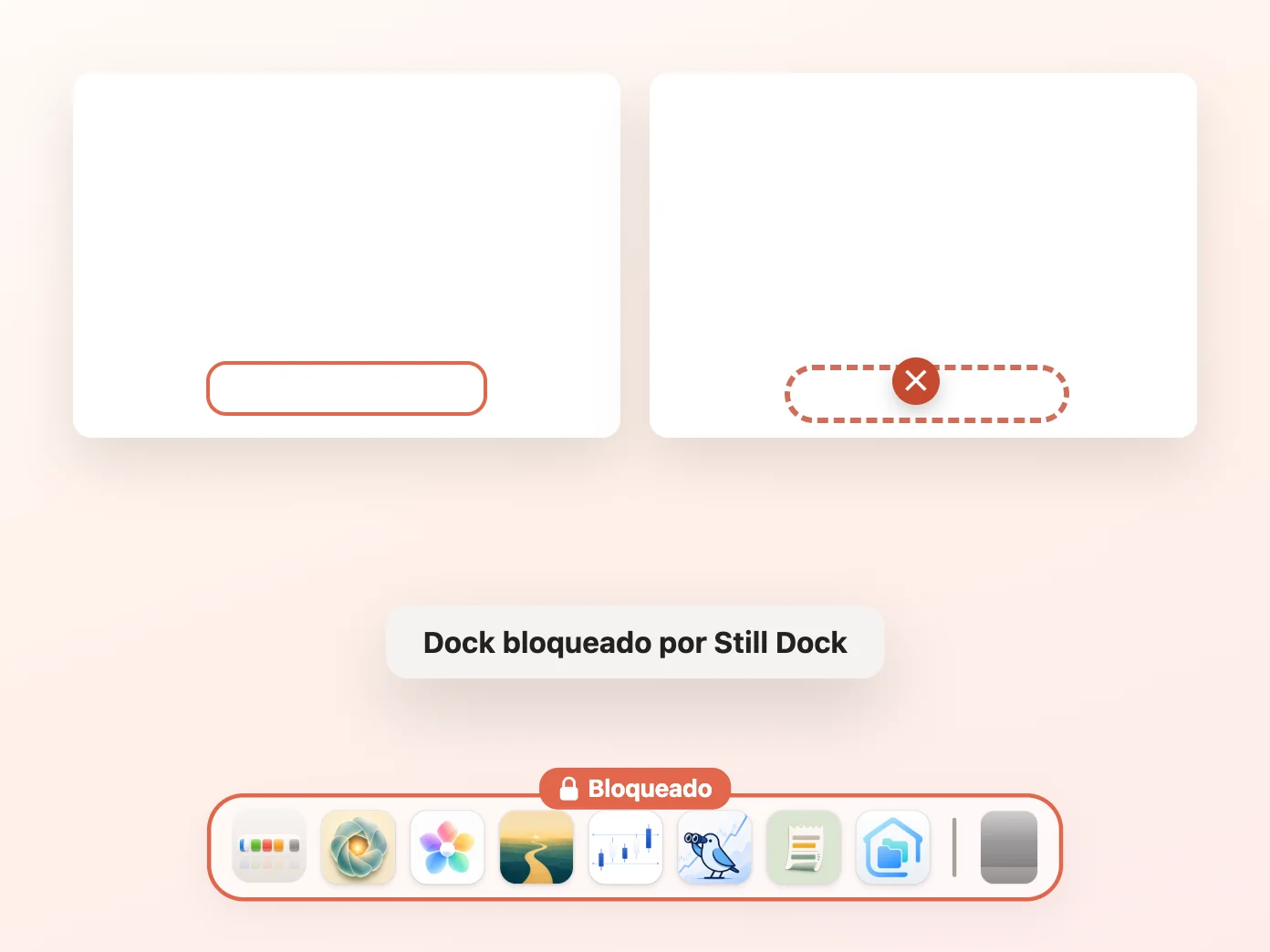 La ventana de Still Dock con Mantener el Dock en un solo monitor activado