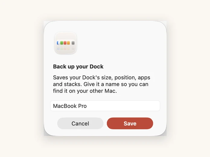 Still Dock backing the Dock up to iCloud
