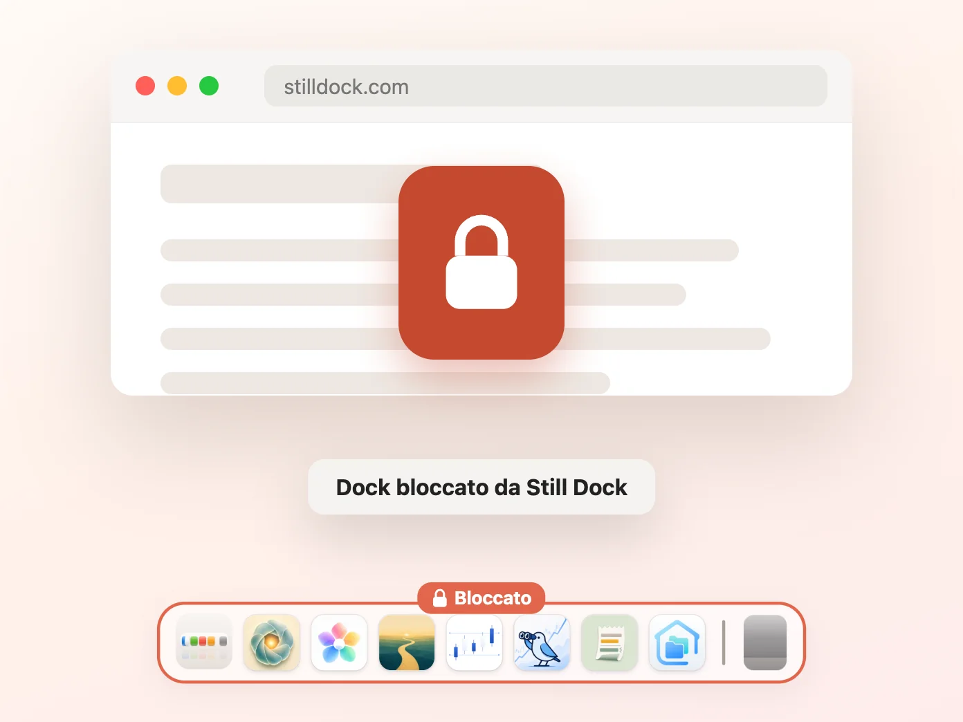 Still Dock mentre installa un profilo di blocco permanente