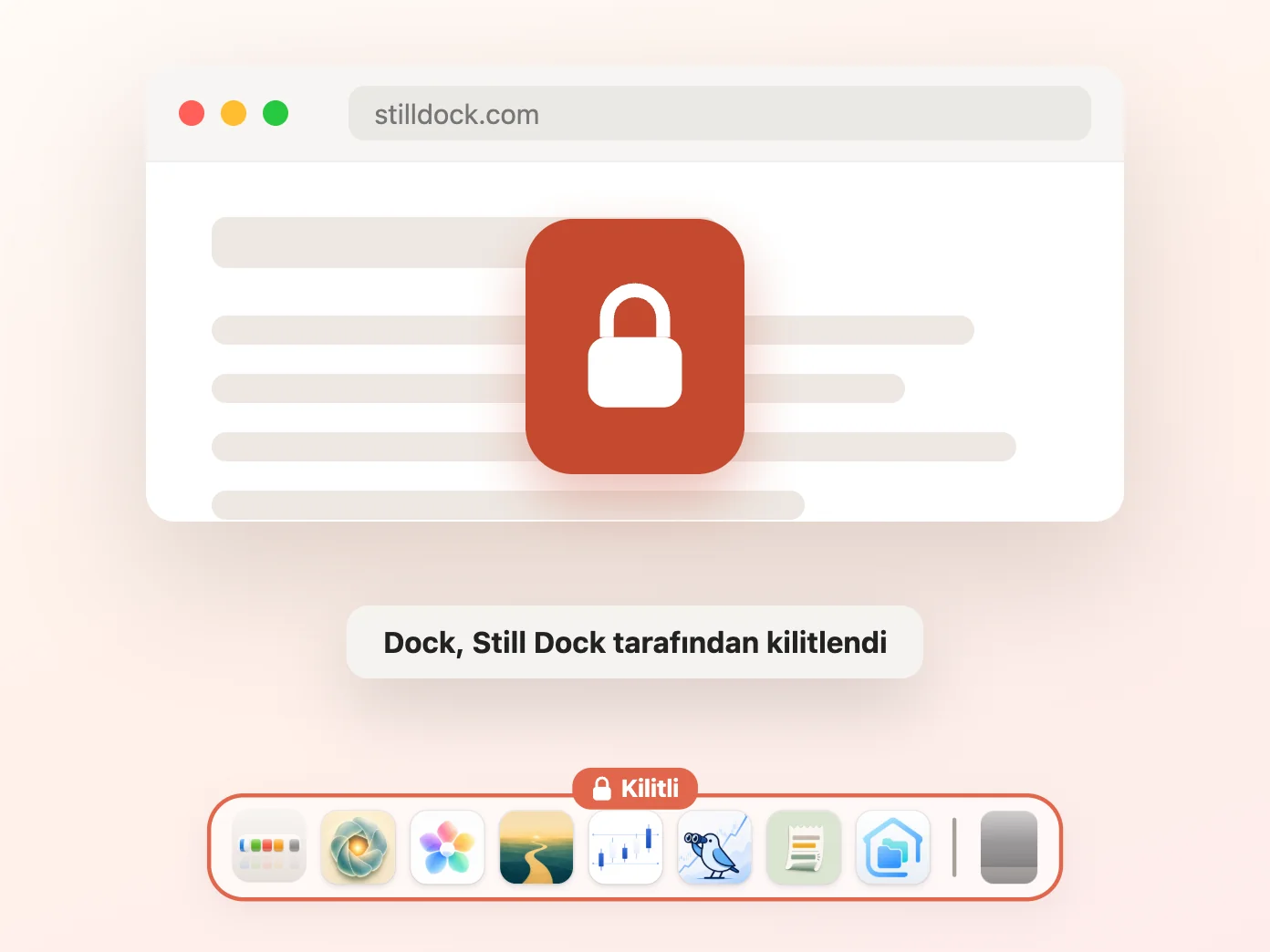 Kalıcı kilit profili kuran Still Dock