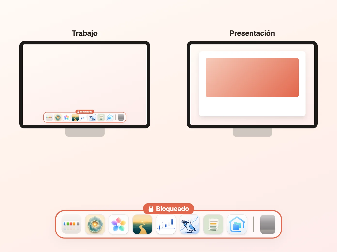 La barra de menús de Still Dock, con Perfiles incluido