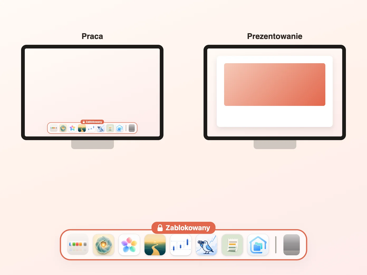 Pasek menu Still Dock, w tym Profile
