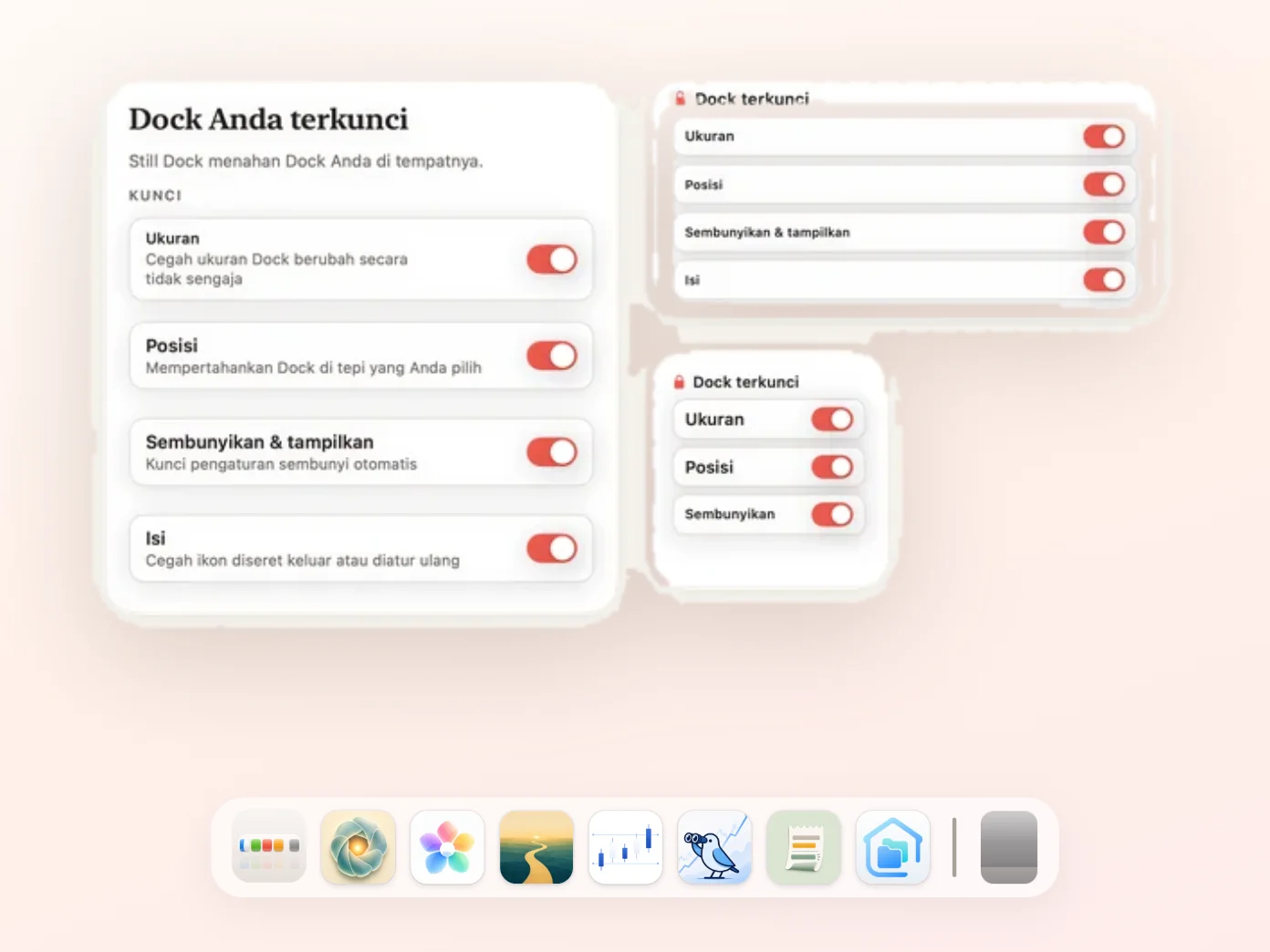 Widget Still Dock di desktop