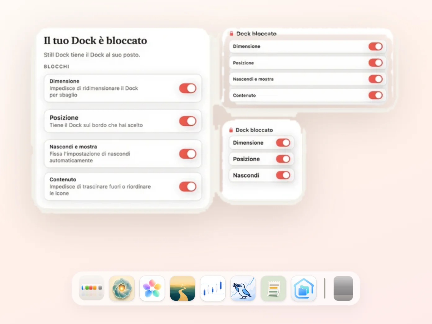 Il widget di Still Dock sulla scrivania