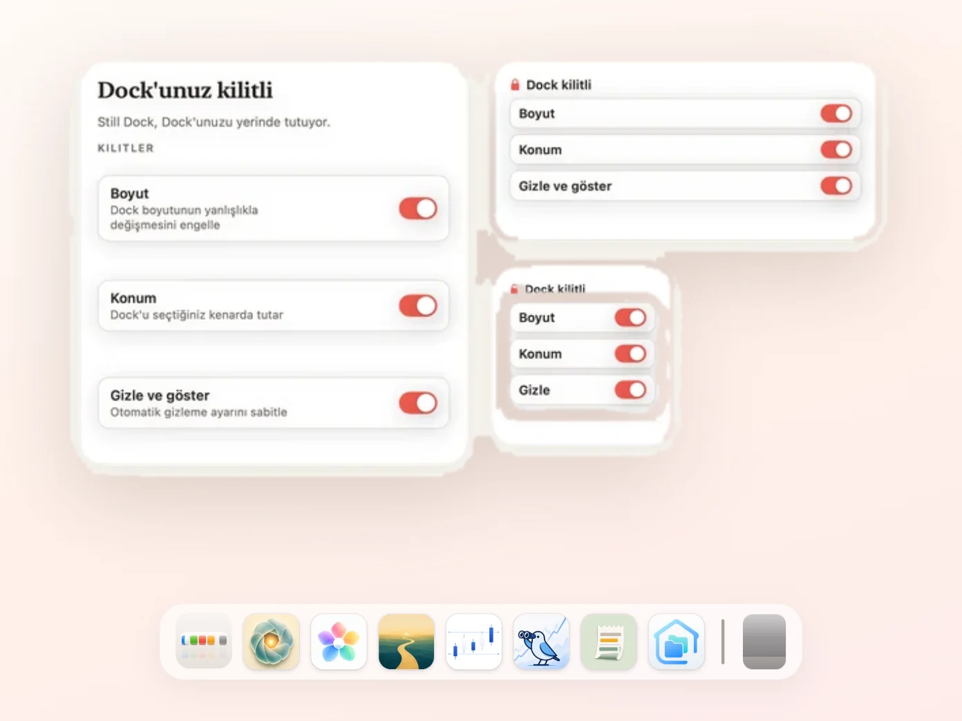 Masaüstünde Still Dock widget'ı