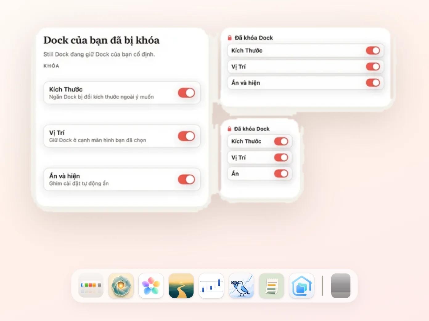 Widget Still Dock trên màn hình desktop
