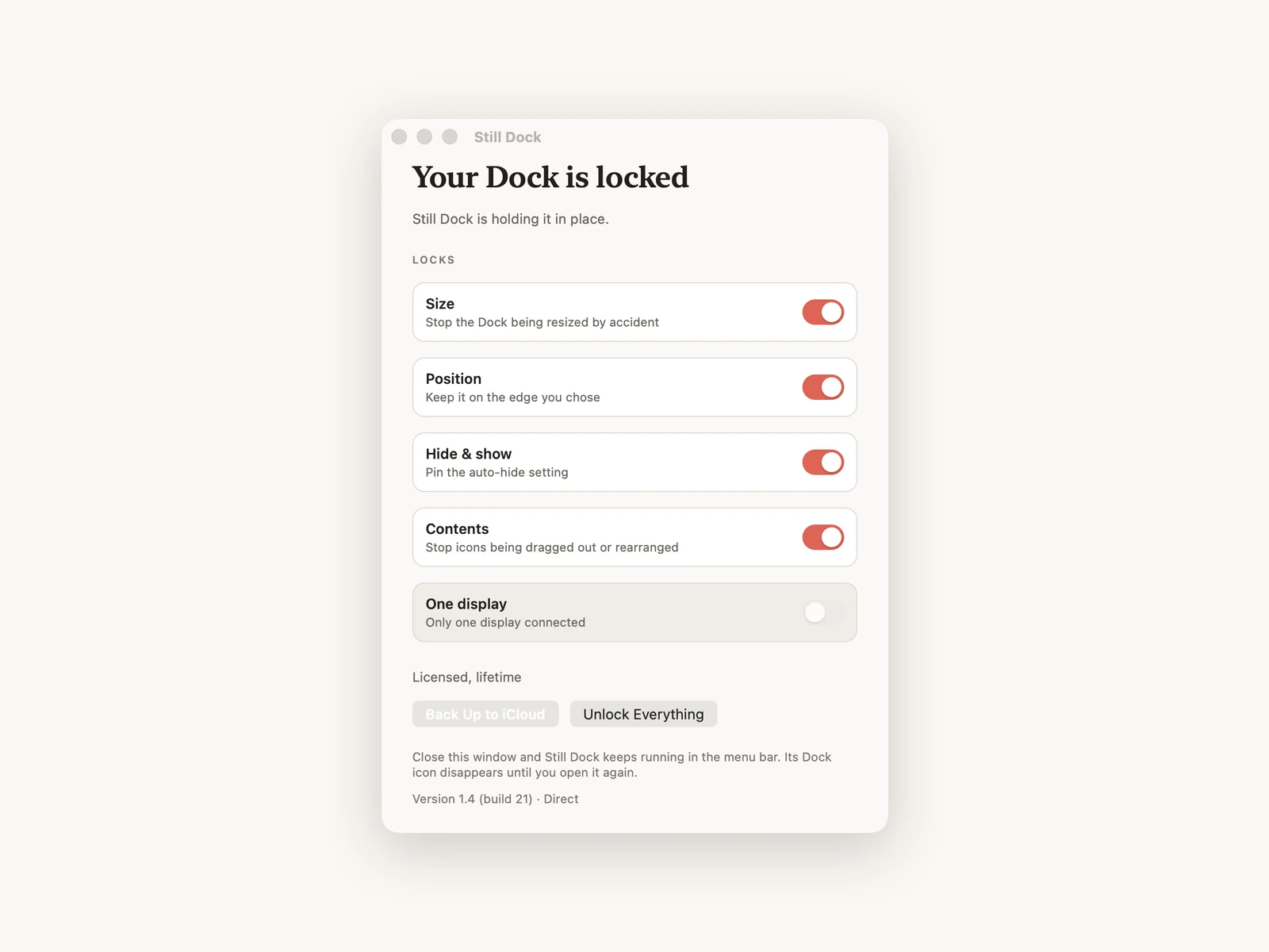 Lock hide and show