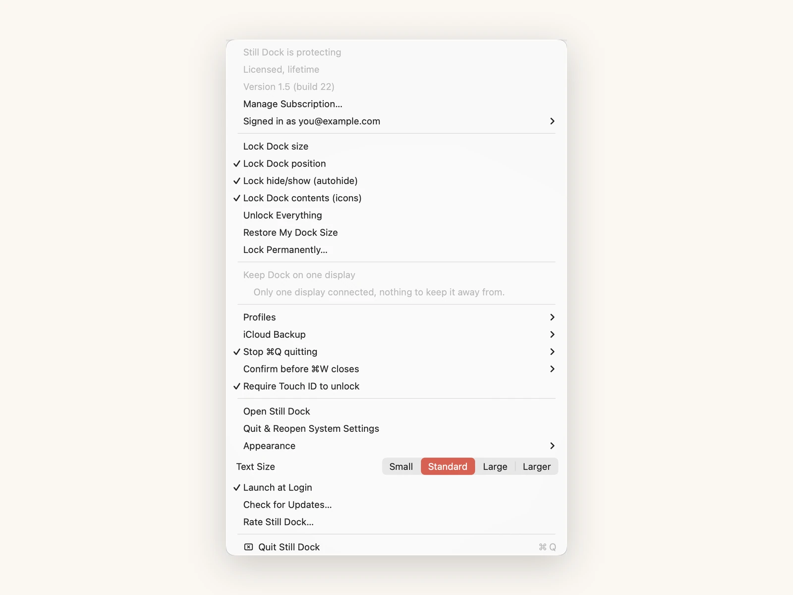 The menu bar