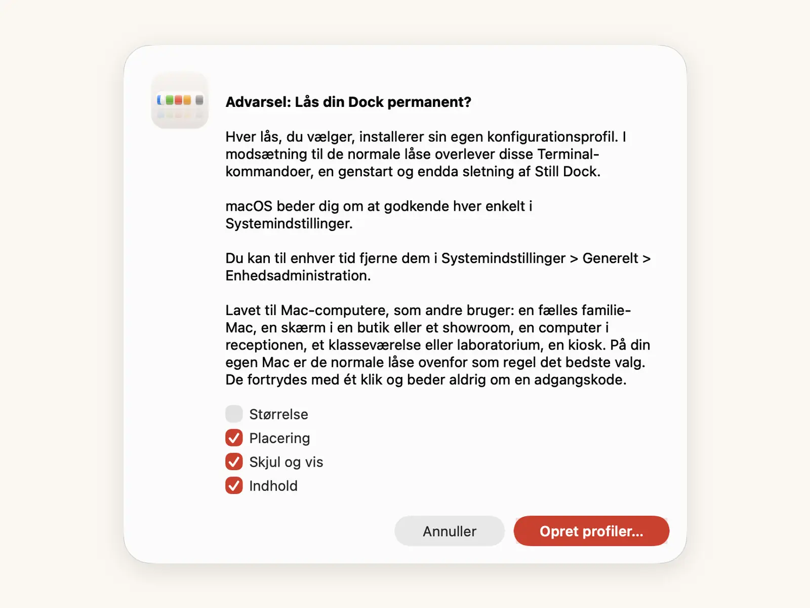 Permanent lås