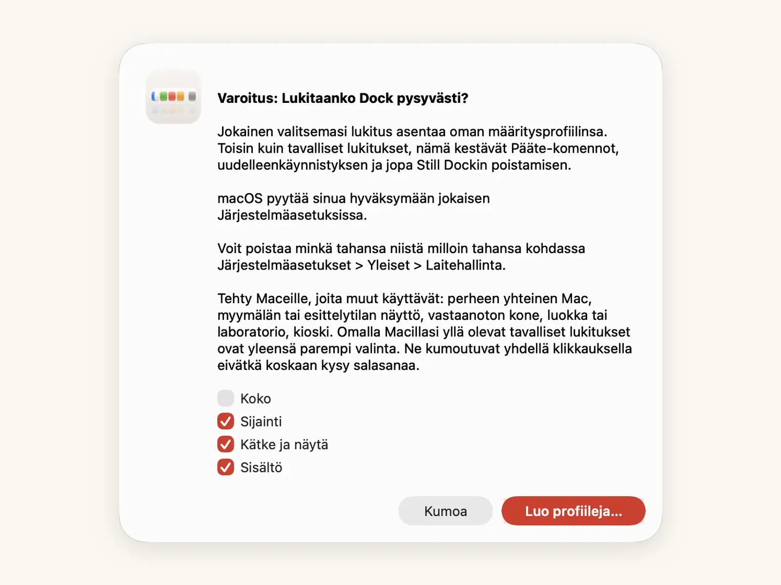 Pysyvä lukitus