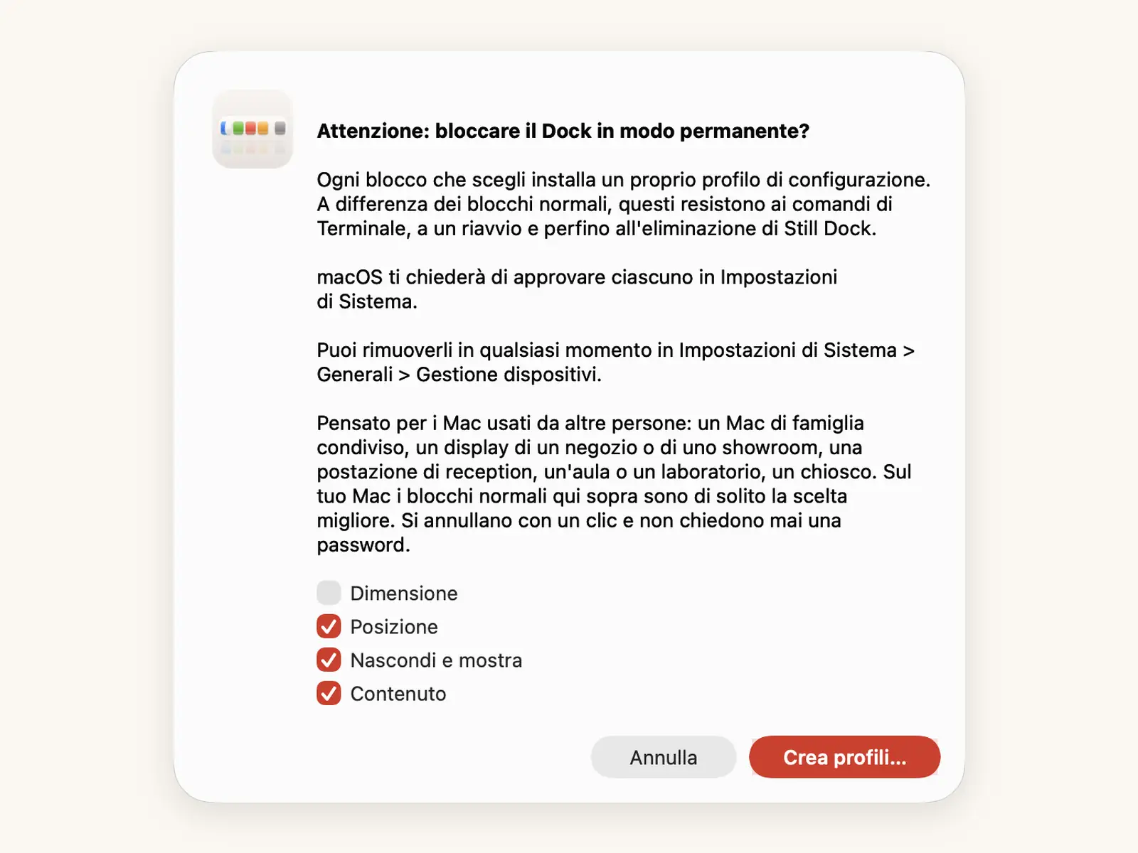 Blocco permanente