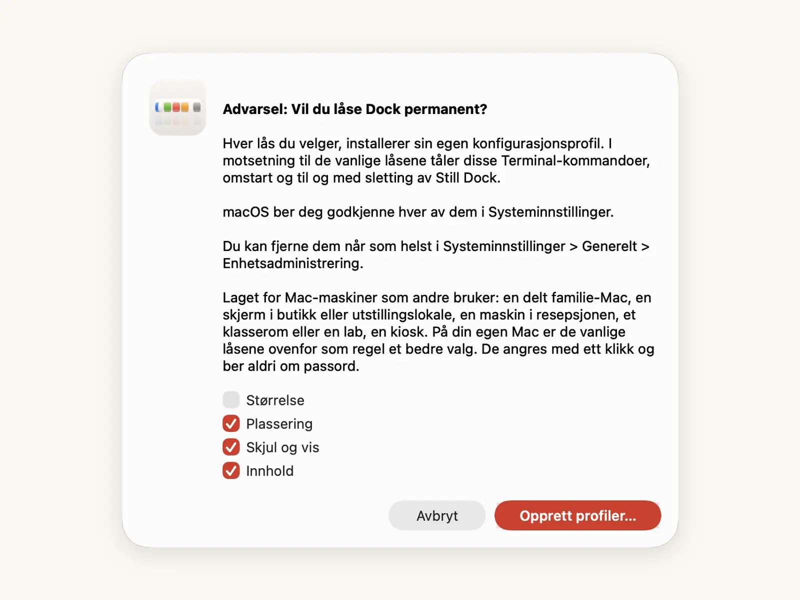 Permanent lås