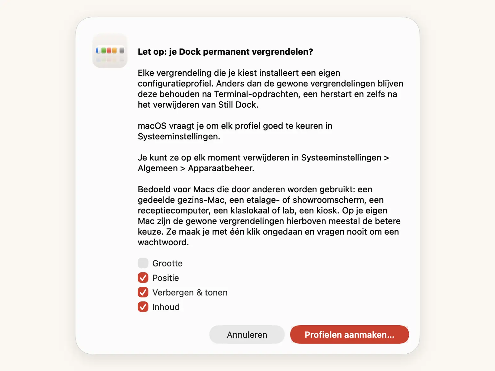 Permanente vergrendeling