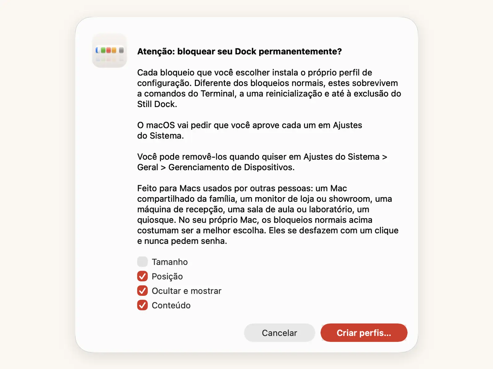Bloqueio permanente