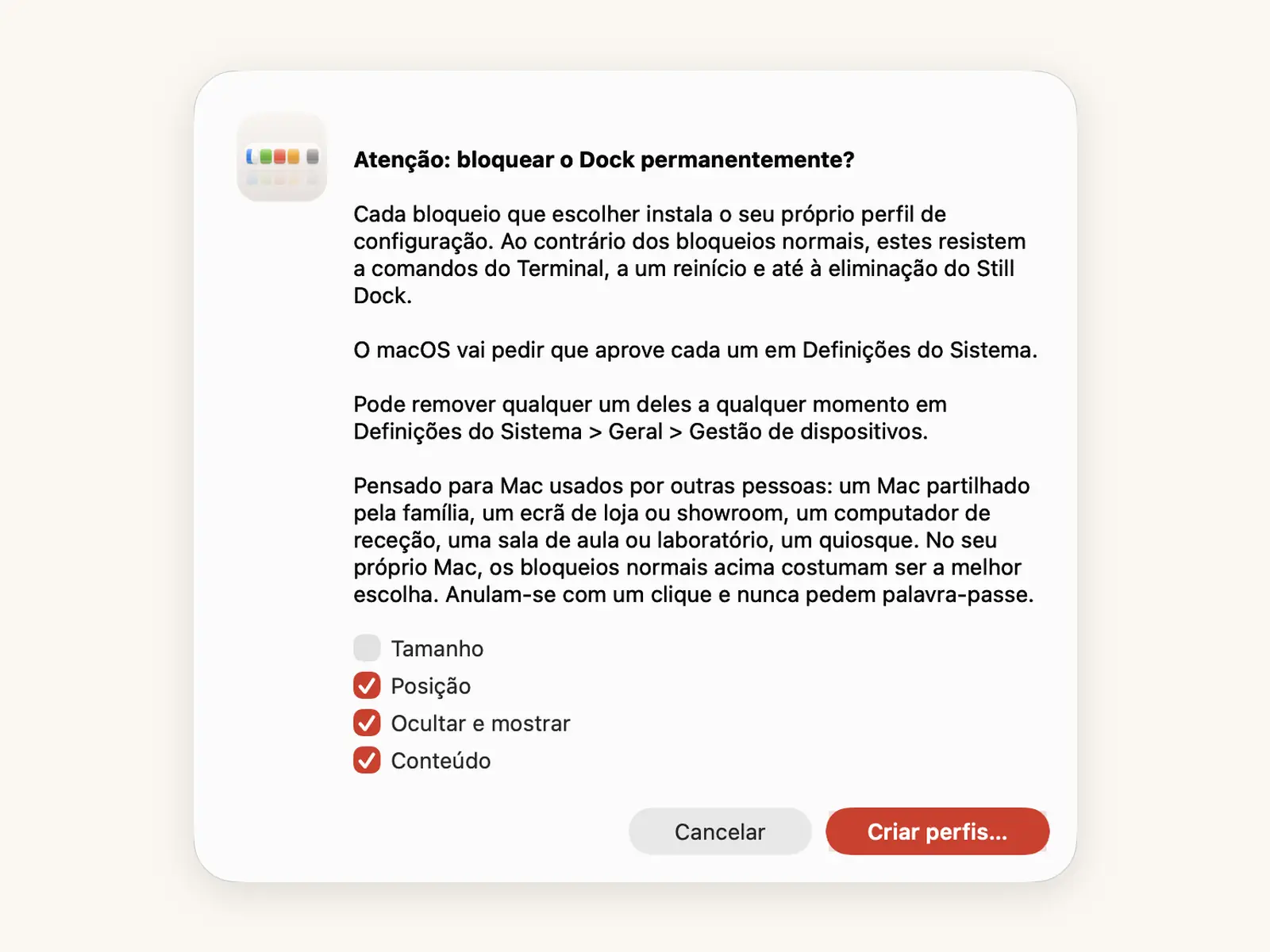 Bloqueio permanente