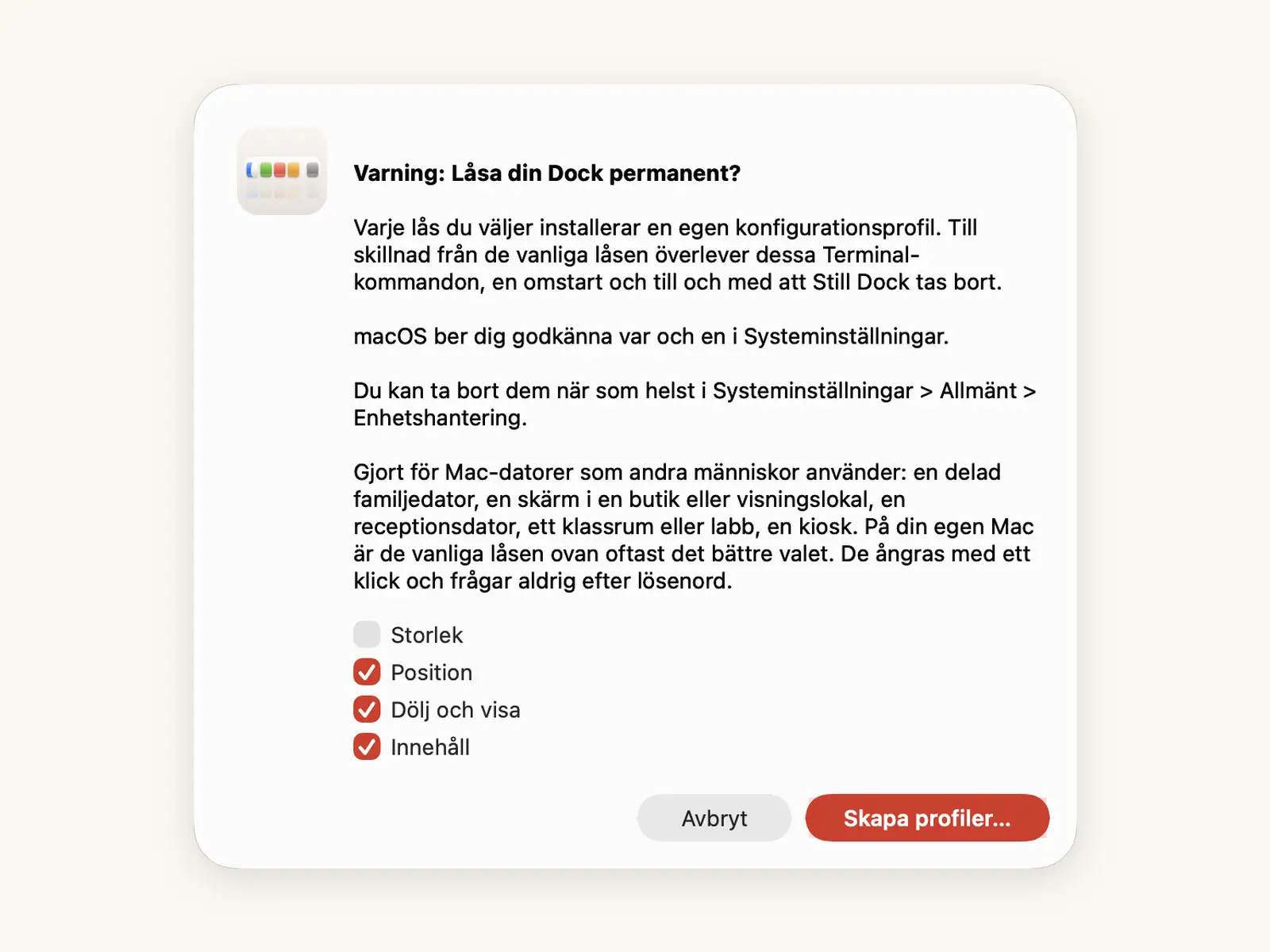 Permanent lås