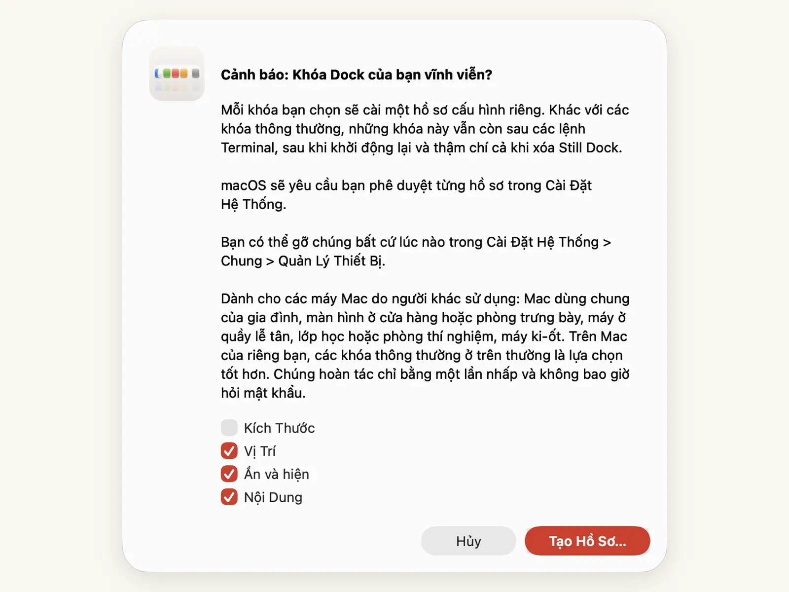 Khóa vĩnh viễn