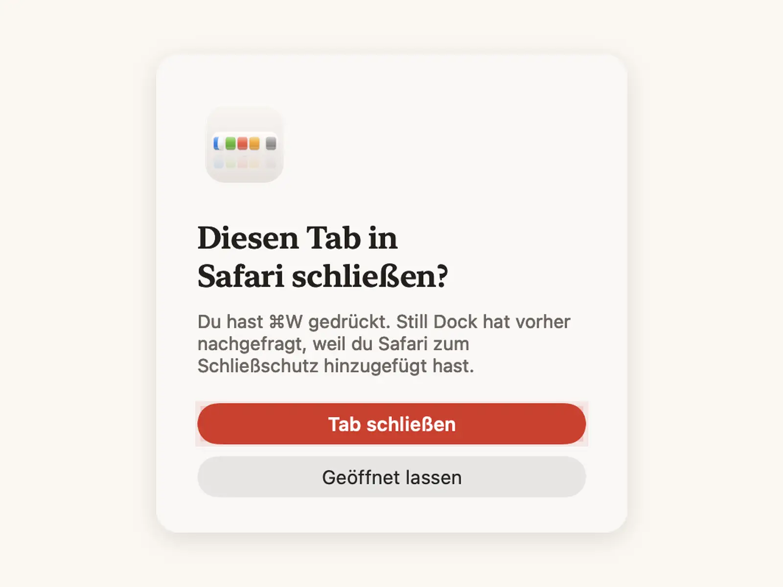Schutz für Cmd Q und Cmd W