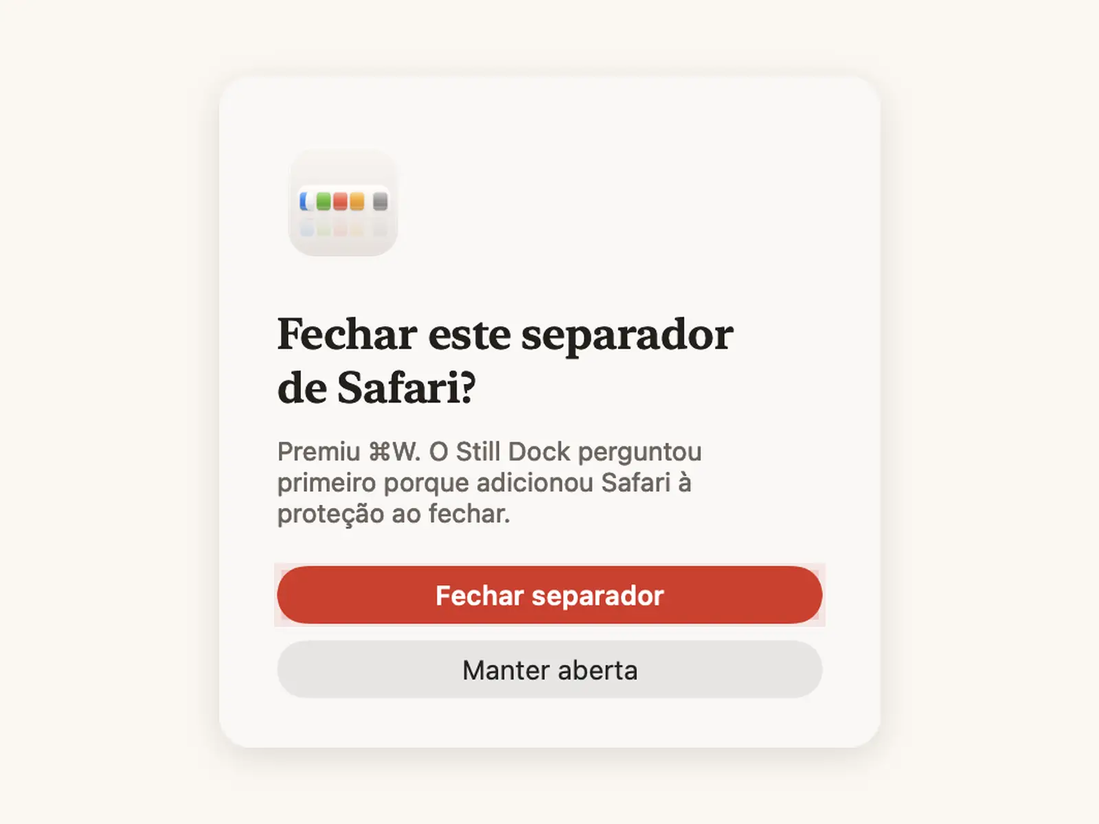 Proteção do Cmd Q e do Cmd W