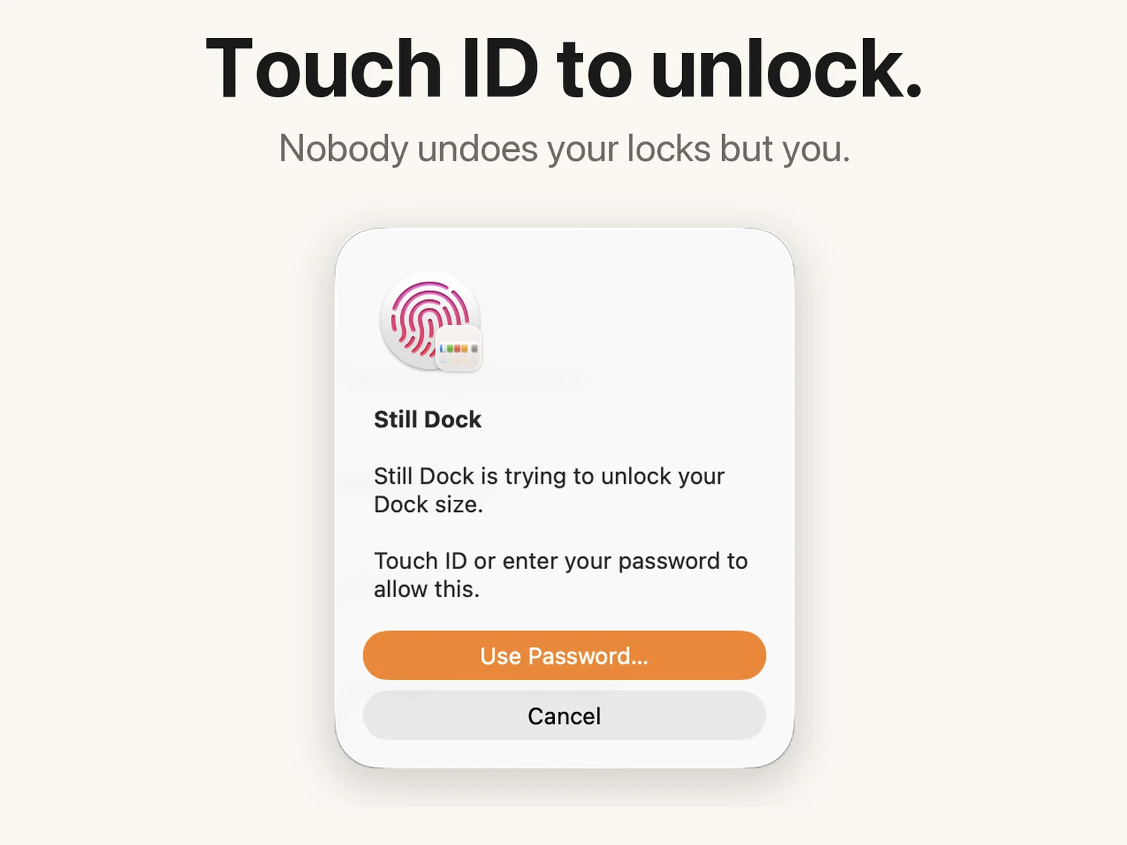 Touch ID to unlock