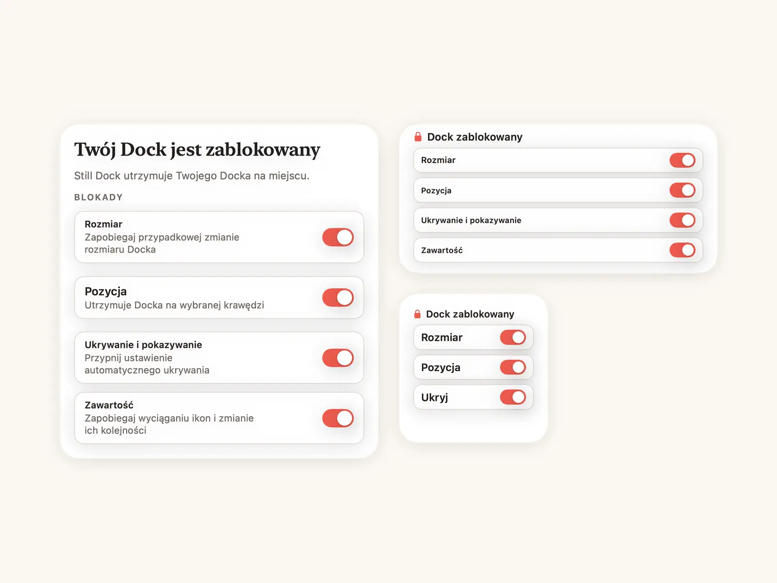 Widżet Still Dock na biurku